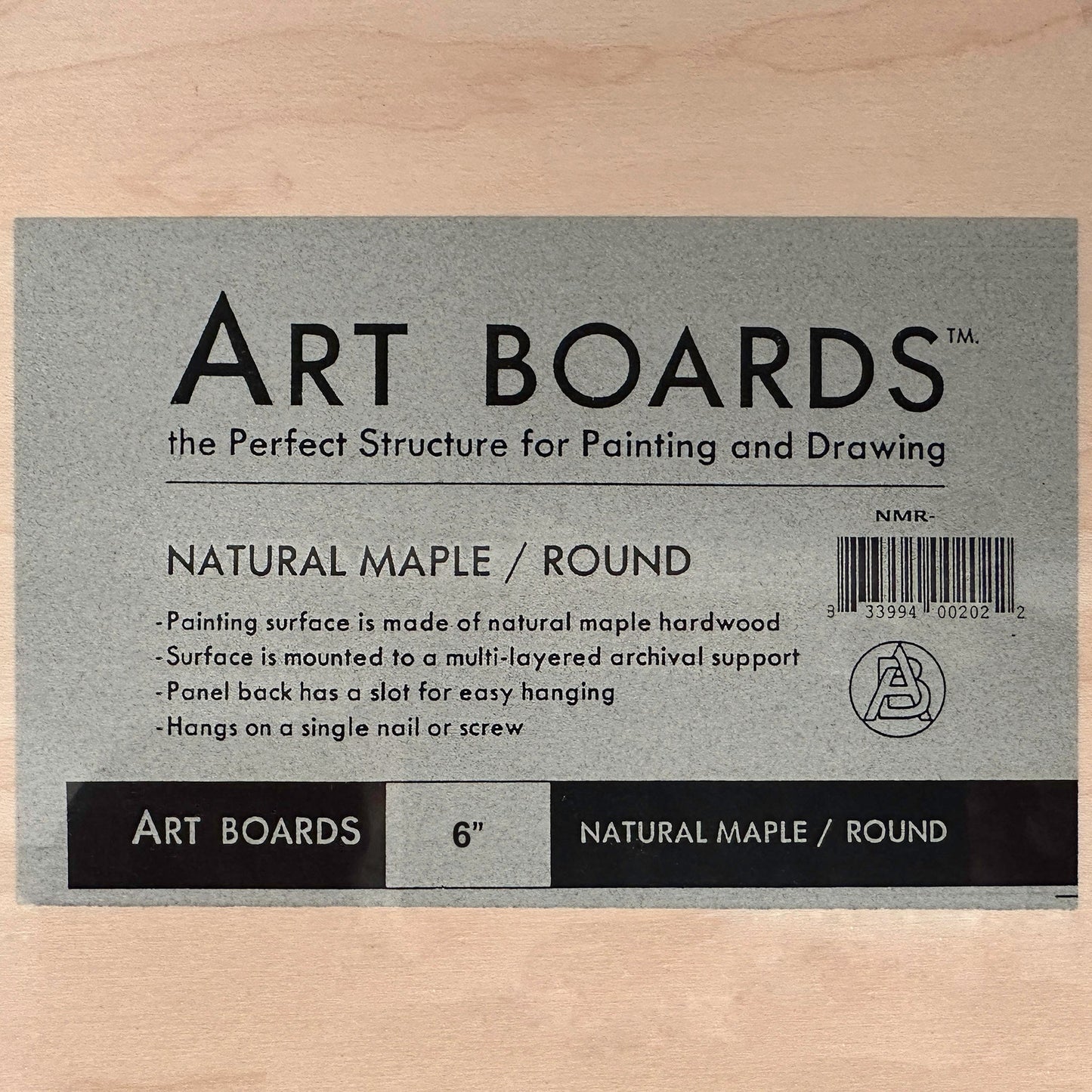 Art Boards™ Natural Maple Round Art Panel 8" x .75" Thick